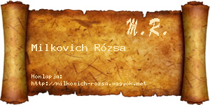 Milkovich Rózsa névjegykártya