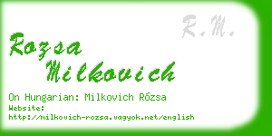 rozsa milkovich business card