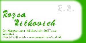 rozsa milkovich business card
